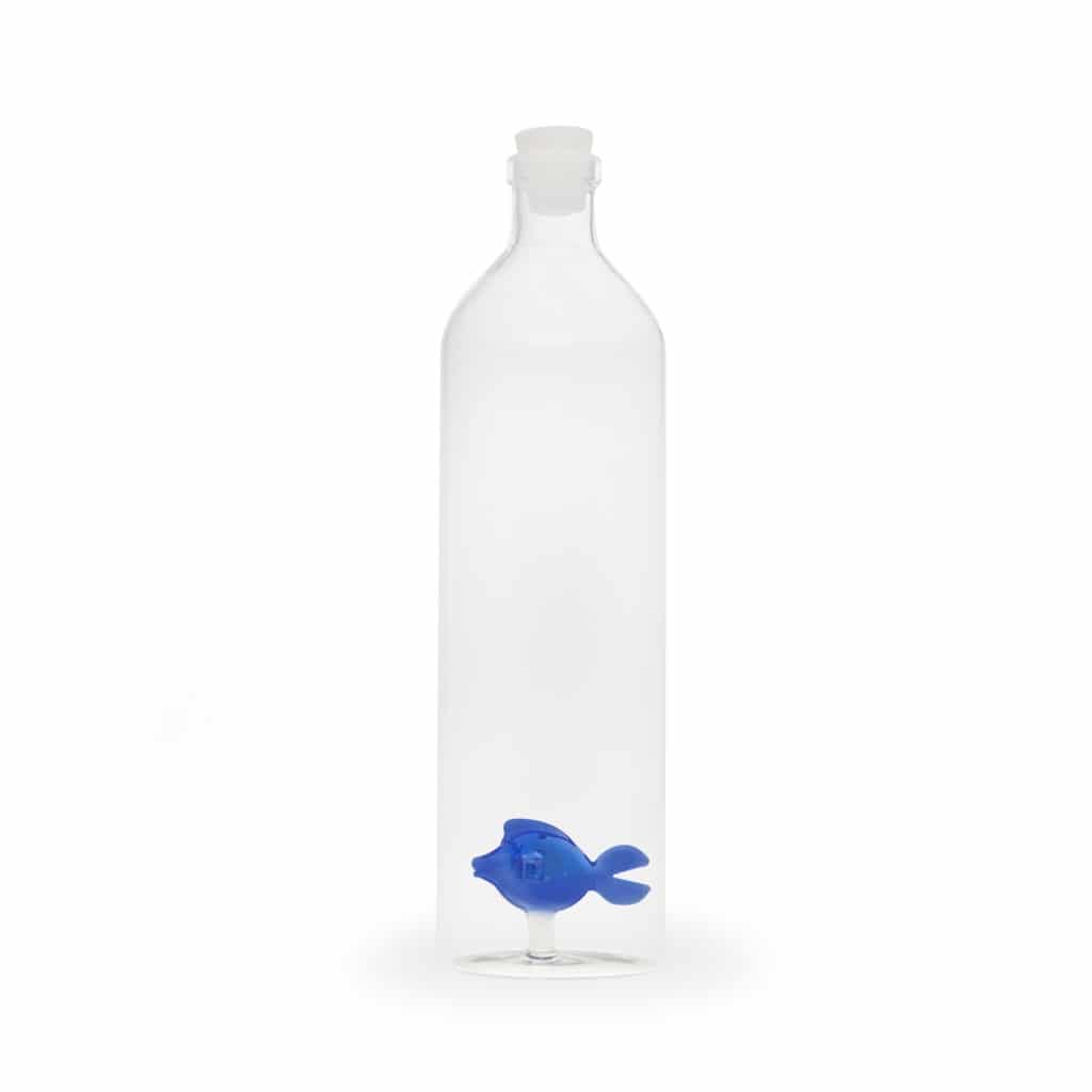 Glass Water Bottle Fun Kitchen 1.2 Ltr - Fish