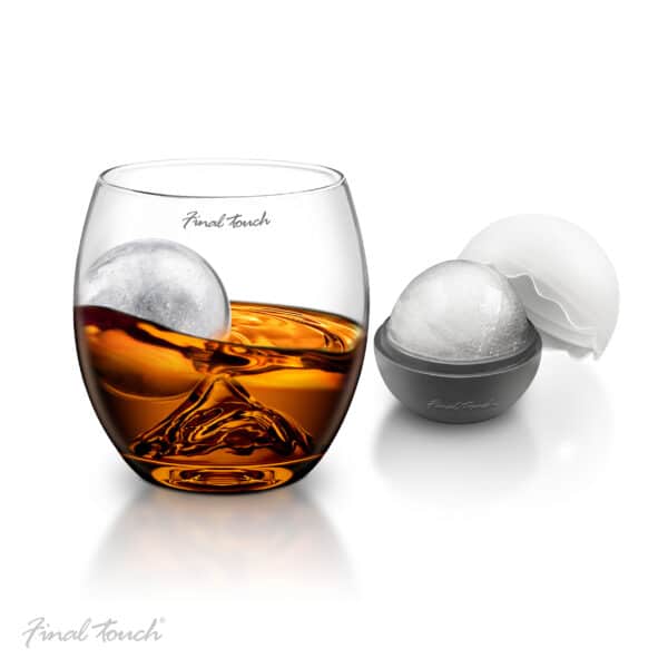 Whiskyglas und Eiswürfelball-Set