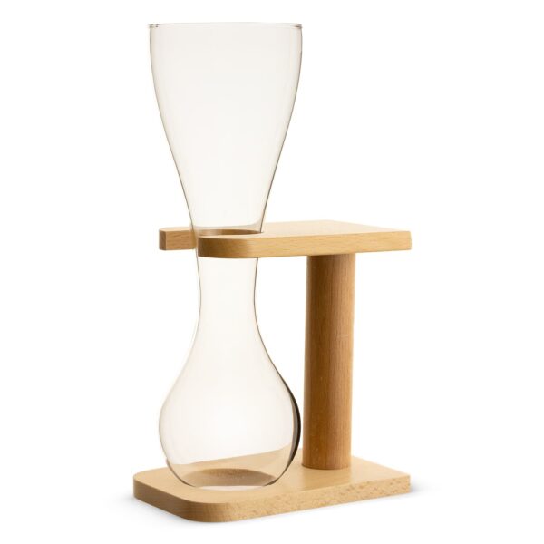 Quarter Yard Ale or Beer Glass with Wooden Stand