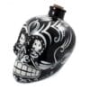 Day of the Dead Decanter Mexican Painted Candy Skull - Black