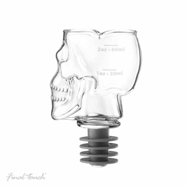 Final Touch Skull Glass Jigger Bottle Stopper-4333