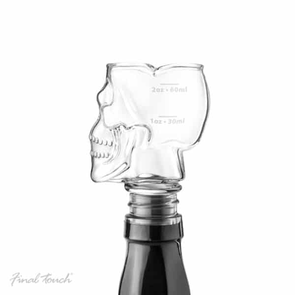 Final Touch Skull Glass Jigger Bottle Stopper-4332