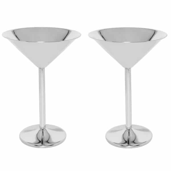 Stainless Steel Martini Glasses - Set of 2-0