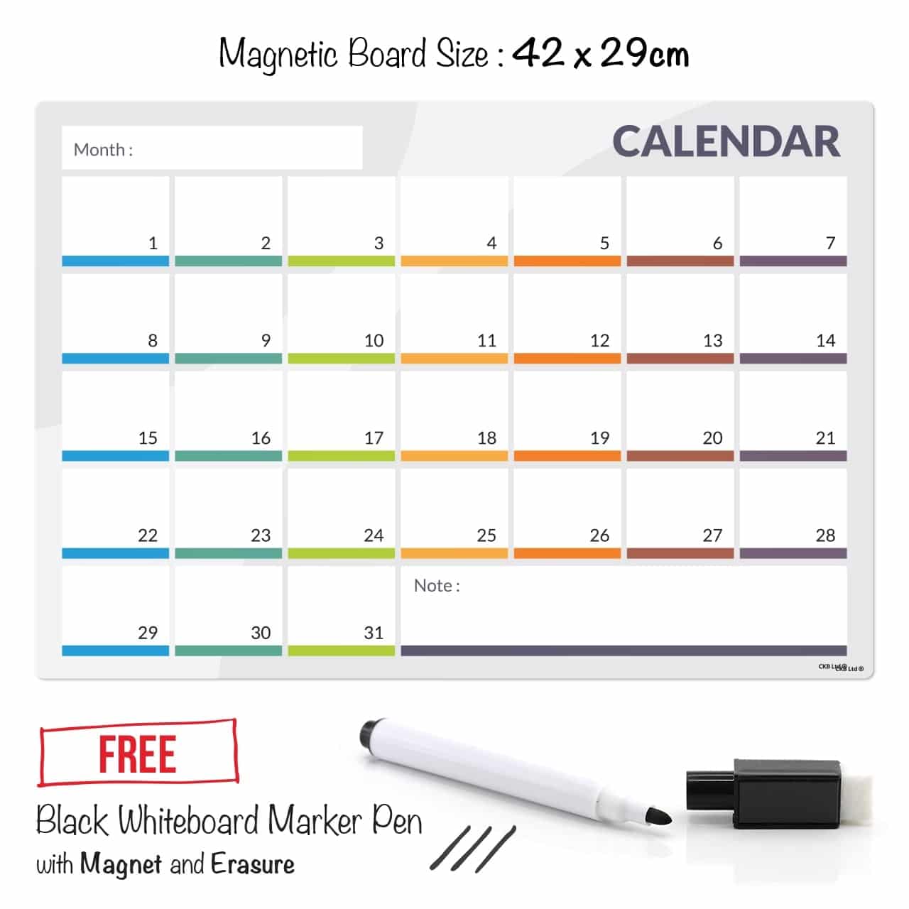 Calendar Magnetic Fridge Board
