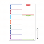 Magnetic Daily Planner Board With Shopping List on a fridge