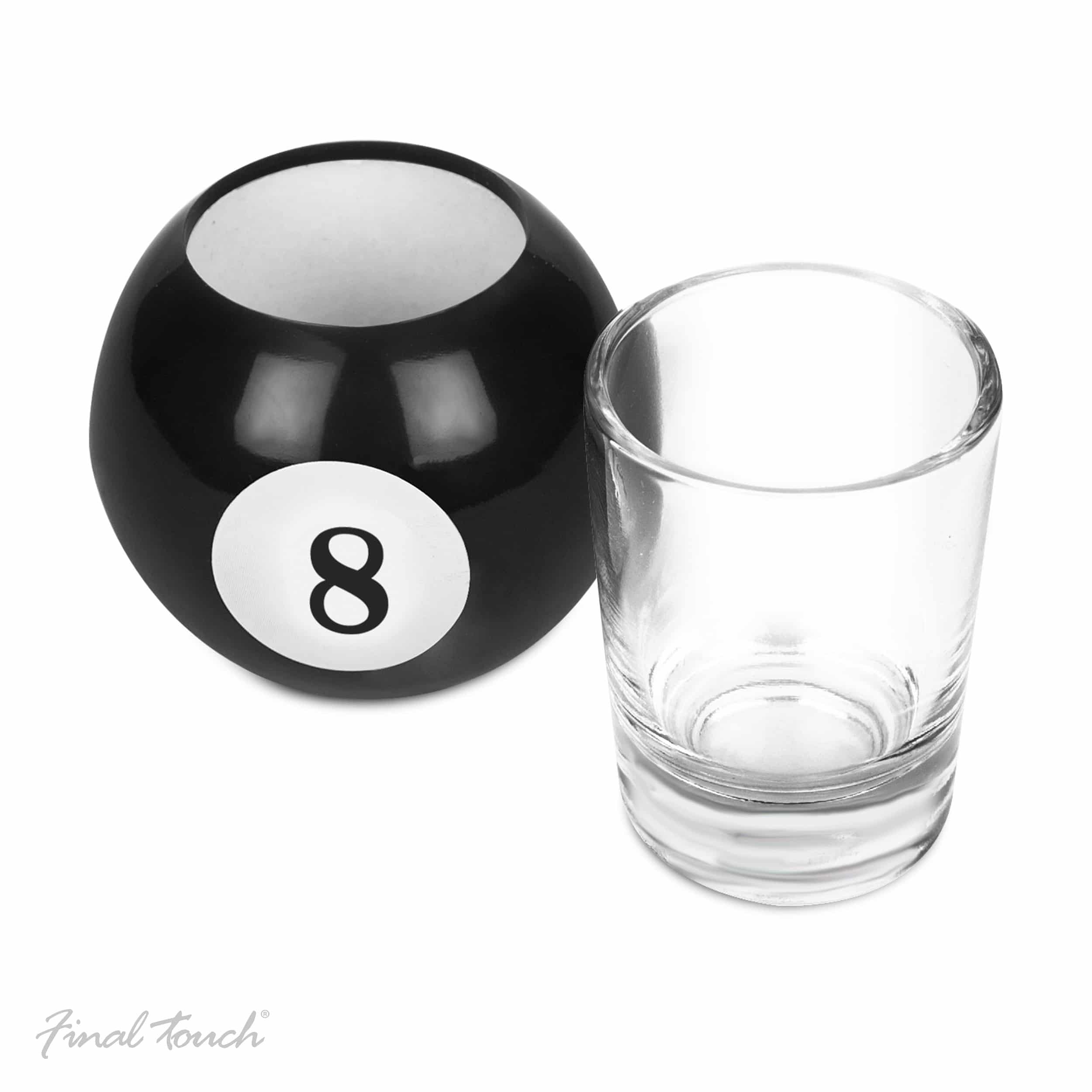 Novelty Shot Glasses & Tray Drinking Gift Set FTA1836 by Final Touch Final Touch Set of 6 Pool Shots 