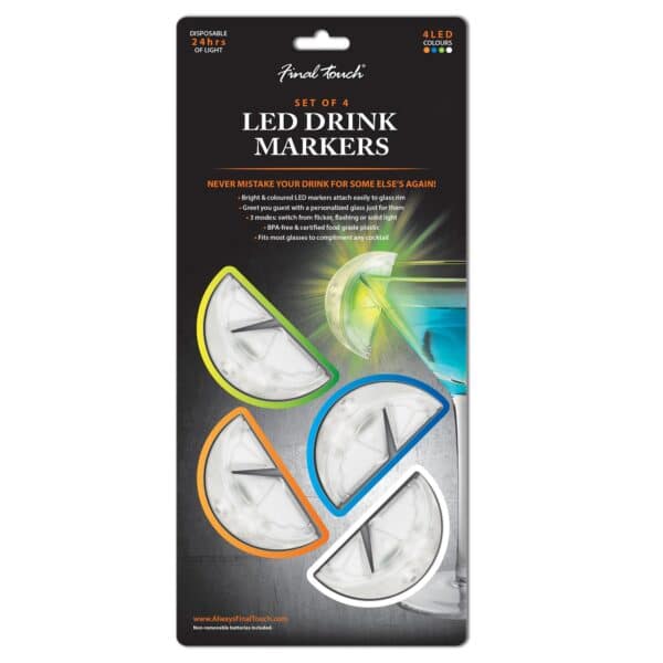 LED Glass marker set of 4 in packaging