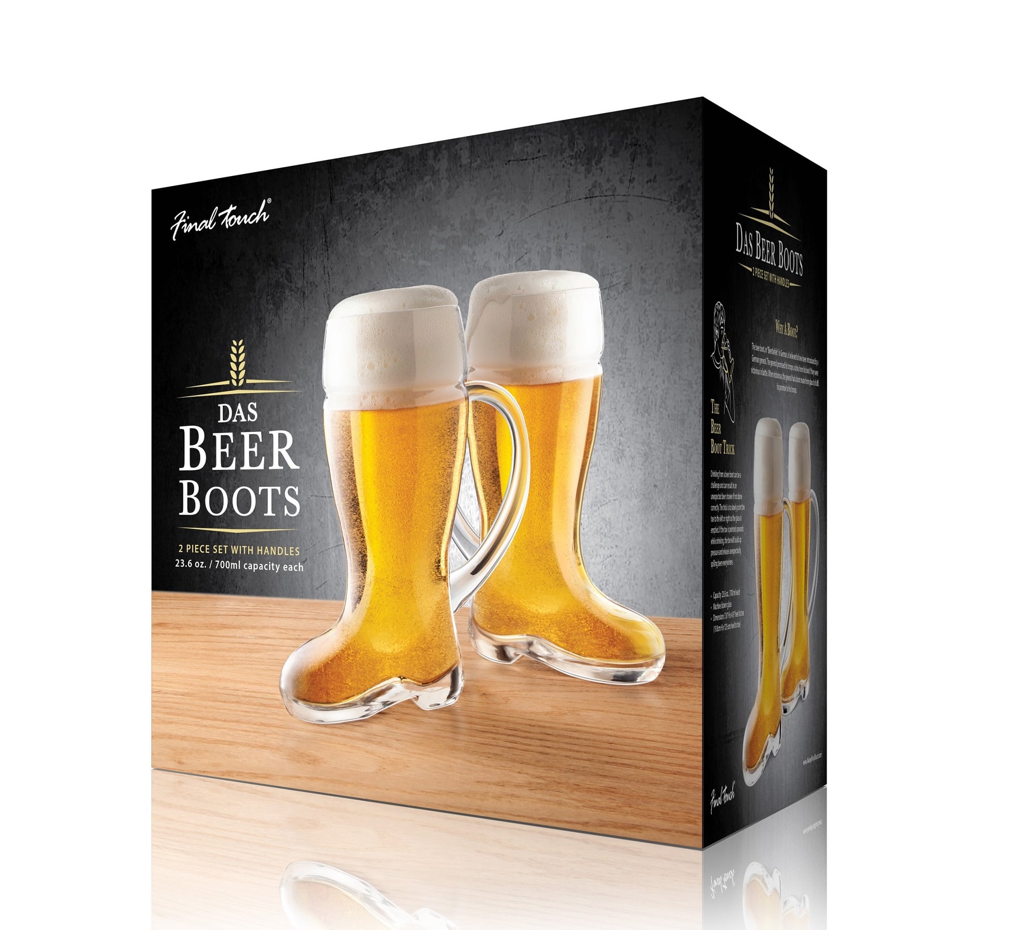 Final Touch Das Beer Boot Glass Beer Glasses With Handles