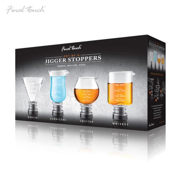 Gift Box Cocktail Jigger Stoppers By Final Touch