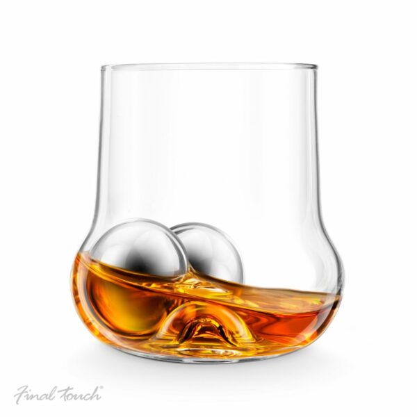 Rolling the steel balls around the whiskey glass