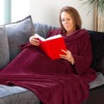 Snug-Rug DELUXE Blanket with Sleeves Mulberry Red