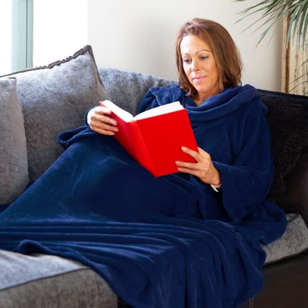 Snug-Rug DELUXE Blanket with Sleeves Navy Blue