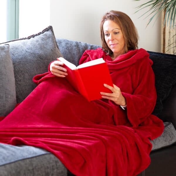 Snug-Rug DELUXE Blanket with Sleeves Red