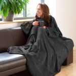 Snug-Rug DELUXE Blanket with Sleeves Slate Grey