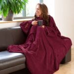 Snug-Rug DELUXE Blanket with Sleeves Mulberry Red
