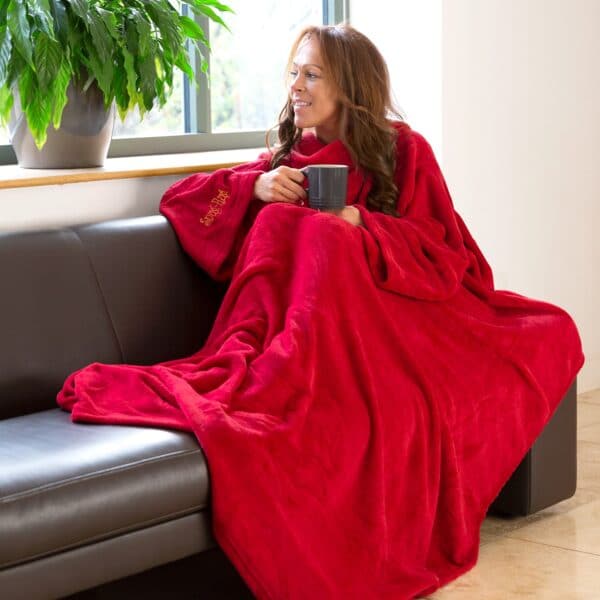 Snug-Rug DELUXE Blanket with Sleeves Red