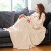 Snug-Rug DELUXE Blanket with Sleeves Cream