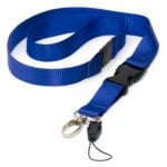 Strong Dual Detachable Clip Lanyard ID Neck Strap Blue