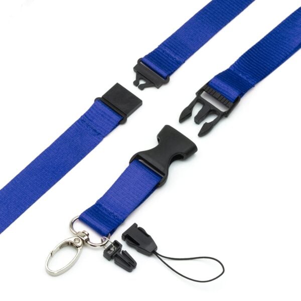 Strong Dual Detachable Clip Lanyard ID Neck Strap Blue