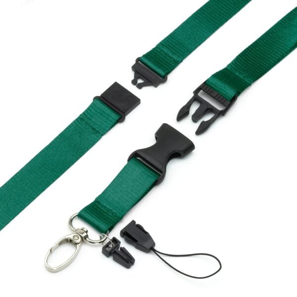 Strong Dual Detachable Clip Lanyard ID Neck Strap Green
