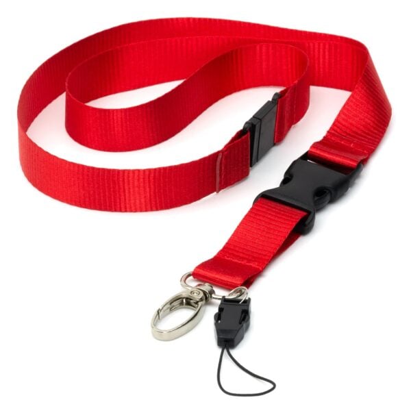 Strong Dual Detachable Clip Lanyard ID Neck Strap Red