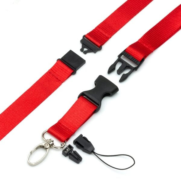 Strong Dual Detachable Clip Lanyard ID Neck Strap Red