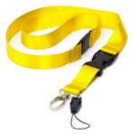Strong Dual Detachable Clip Lanyard ID Neck Strap Yellow