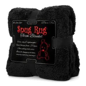 Snug-Rug Sherpa Throw Blanket (Black)