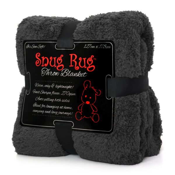 Snug-Rug Sherpa Throw Blanket (Slate Grey)