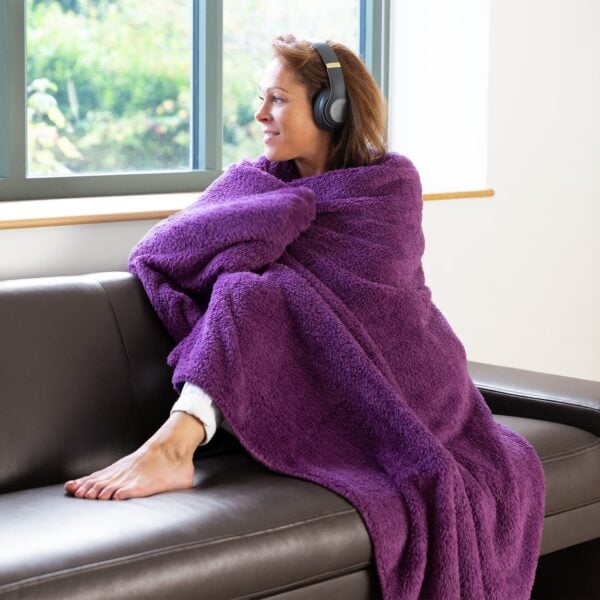 Snug-Rug Sherpa Throw Blanket (Purple)