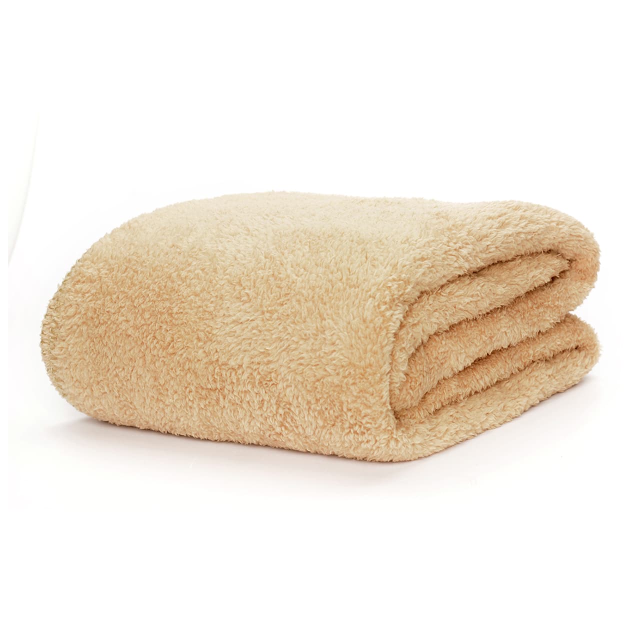 Snug-Rug Sherpa Throw Blanket (Sand Beige)