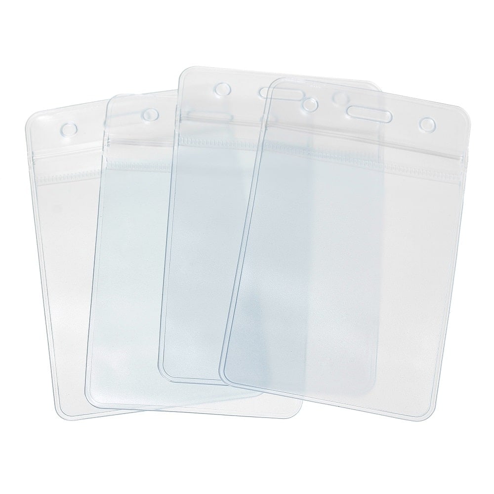 Show Clear/Transparent Vertical ID Badge/Card Holder/Pouch (6.8 x 11cm)