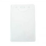 Event Clear Vertical ID Badge Card Plastic Pocket Holder 12.5 x 8cm