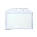 Durable Plastic Clear Blue ID Card Badge Holder