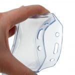 Durable Plastic Clear Blue ID Card Badge Holder