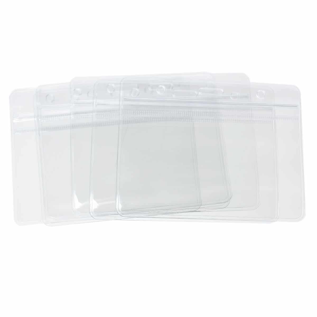 Expo Clear Plastic Horizontal ID Badge/Card Holder/Pouch (11 x 9cm)