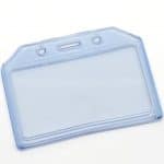 Durable Plastic Clear Blue ID Card Badge Holder