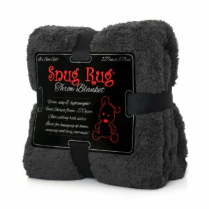 Snug-Rug Sherpa Throw Blanket Slate Grey