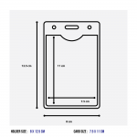 Event Clear Vertical ID Badge Card Plastic Pocket Holder 12.5 x 8cm