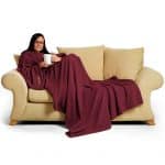 Mulberry Red Snug-Rug DELUXE Blanket With Sleeves