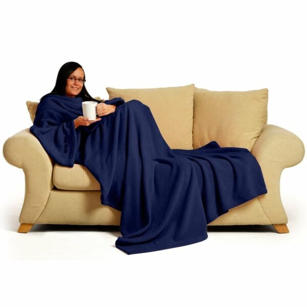 Navy Blue Snug-Rug DELUXE Blanket With Sleeves