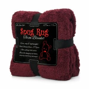 Snug Rug Sherpa Throw Blanket Mulberry Red