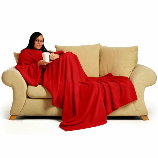 Red Snug-Rug DELUXE Blanket With Sleeves