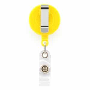 Retractable ID Badge Reels with Belt Clip - Yellow