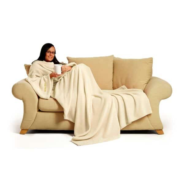 Cream Snug-Rug DELUXE Blanket With Sleeves