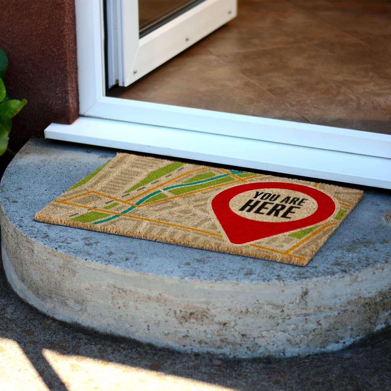 You are here themed doormat