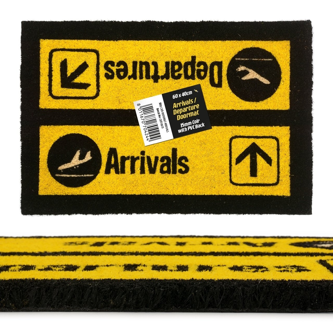 Arrivals And Departures Airport Novelty Coir Doormat