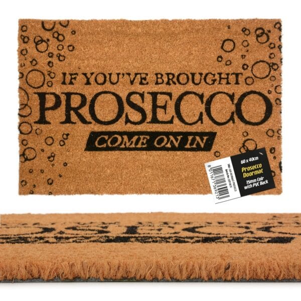 Prosecco Novelty Coir Doormat