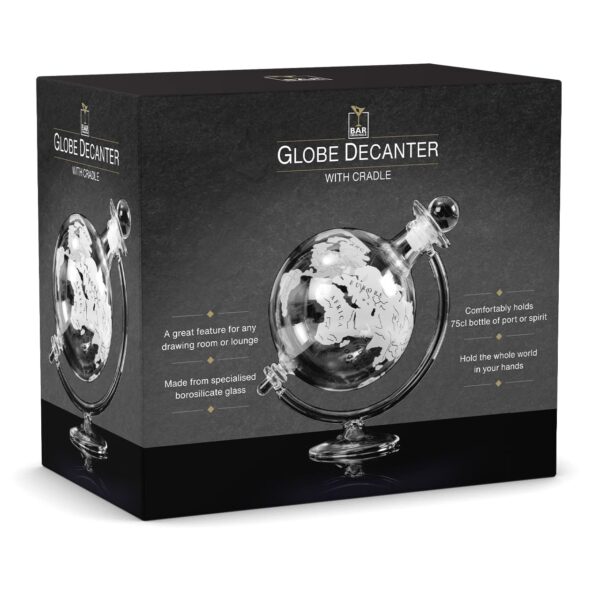 Glass Globe World Map Decanter (750ml)
