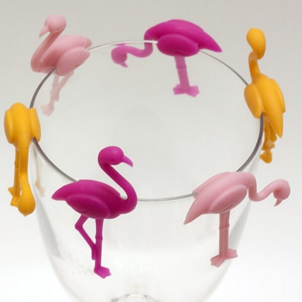 Silicone Flamingo Wine Glass Marker Set